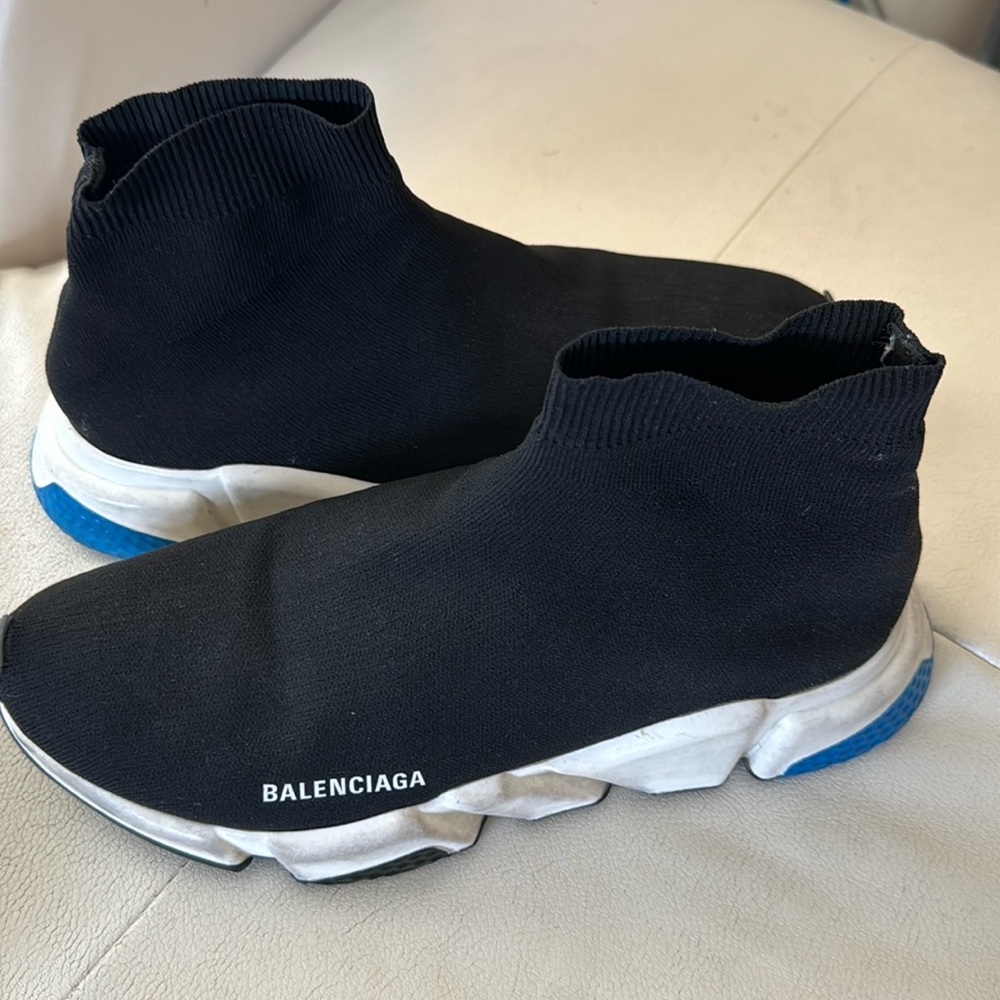 Balenciaga shoes size 11 black and blue. Used gently in pretty good shape.
